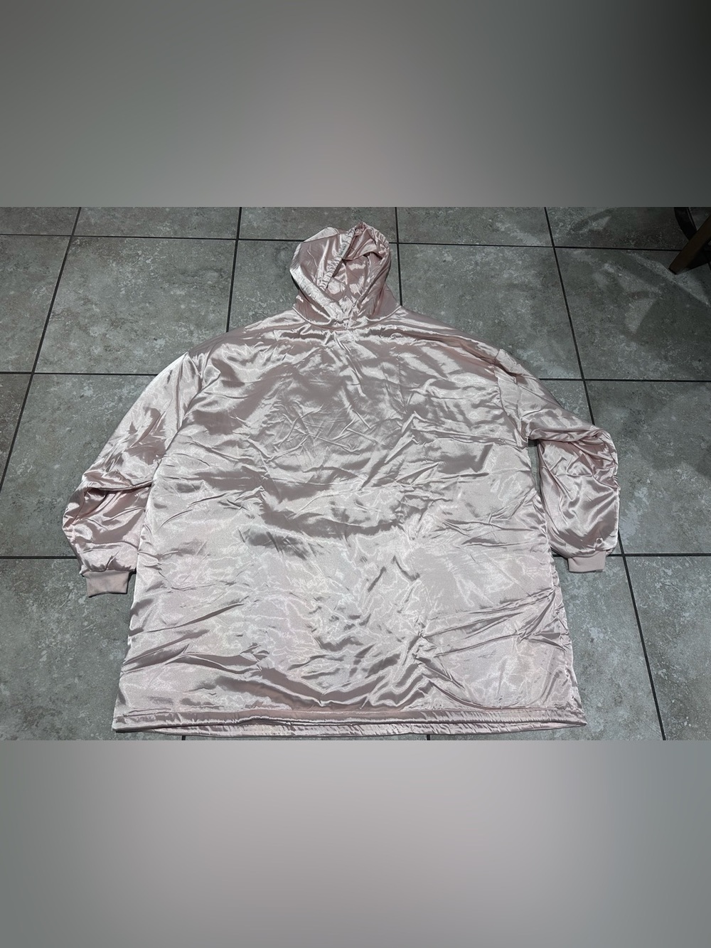 Kitsch glazey satin blush one size hoodie blanket pullover
